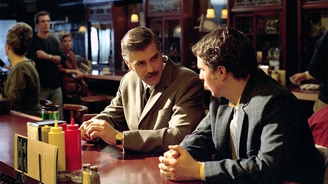 George Clooney and Sam Rockwell in the 2002 film based on the same autobiography