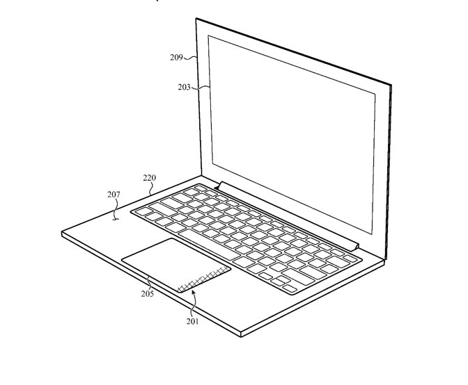 One portion of a MacBook Pro trackpad could become a tactile notification region