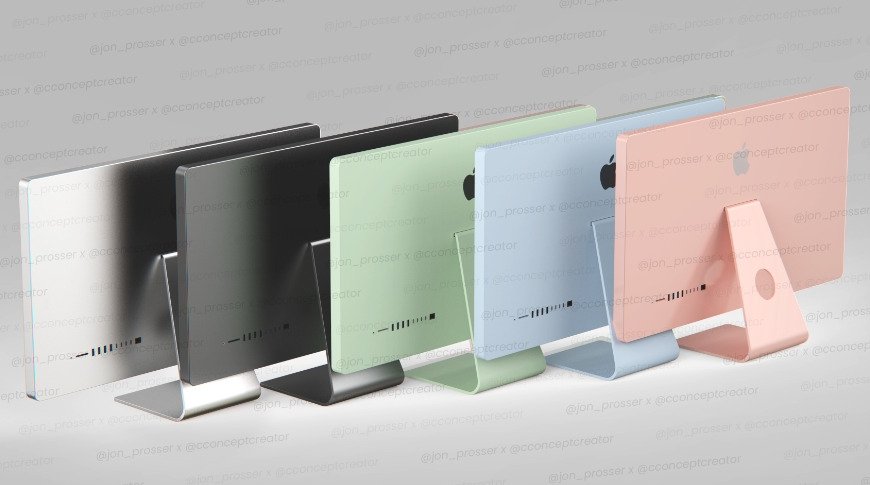 The speakers show the iPad-colored colored iMacs for the April 20 event