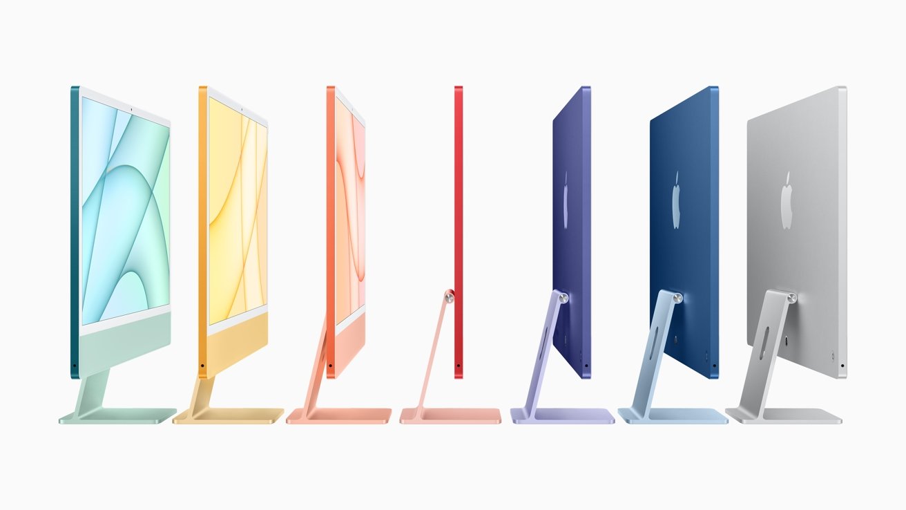 The iMac 24 is offered in a range of colors. 