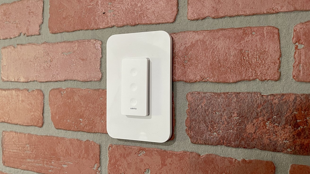 Wemo Stage scene controller mounted on the wall