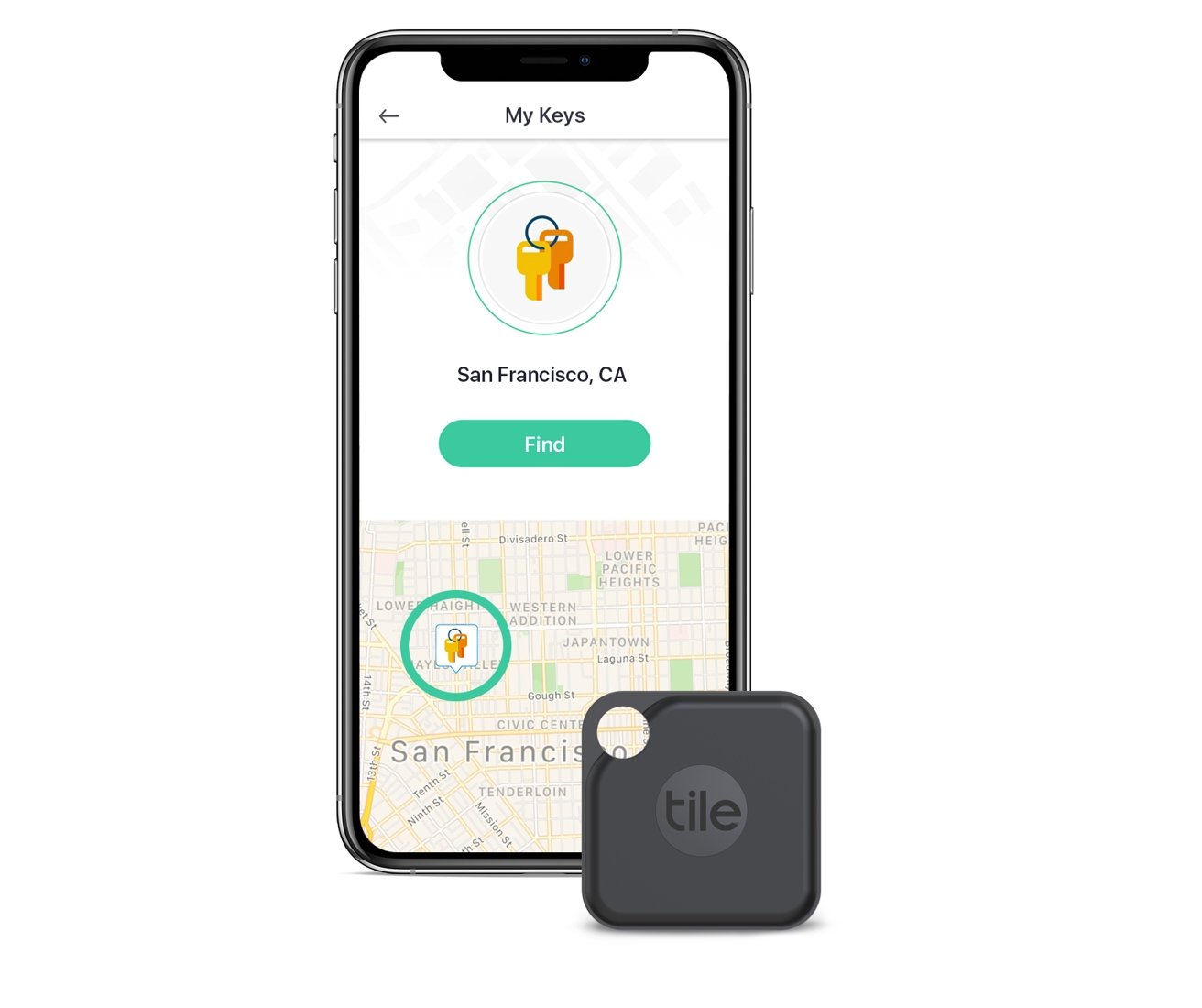 Tile Pro uses its own app platform to track down lost items, not Apple's Find my network.