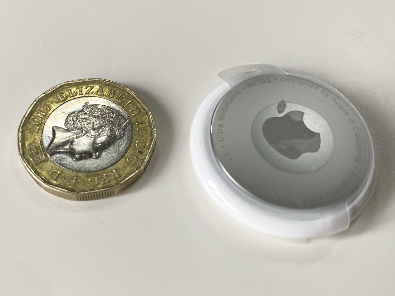 AirTag is truly tiny (One Pound coin for scale)