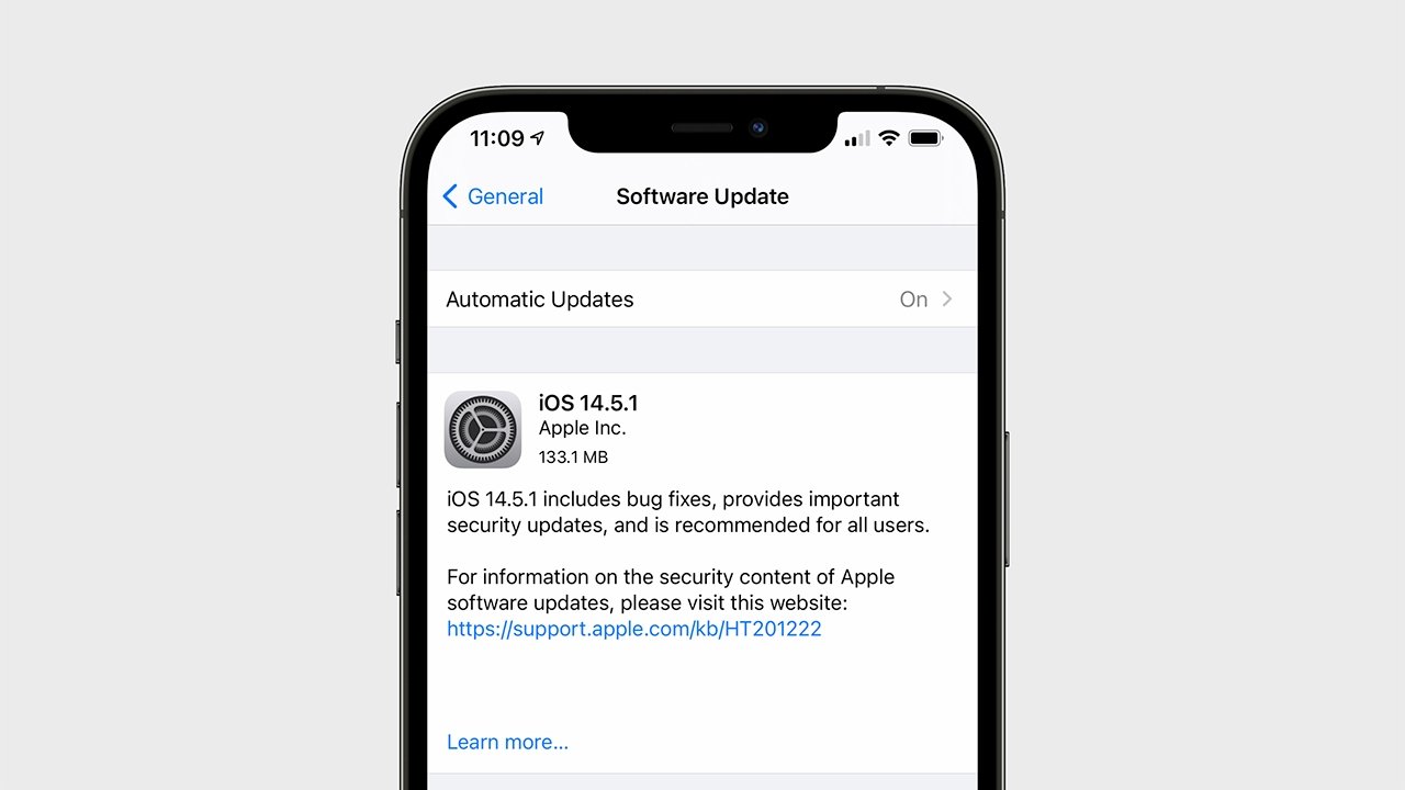 iOS 14.5.1 is a security update with fix to the App Tracking Transparency toggle