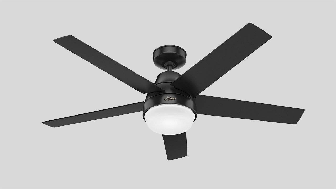 The Aerodyne model in Hunter's smart ceiling fan collection