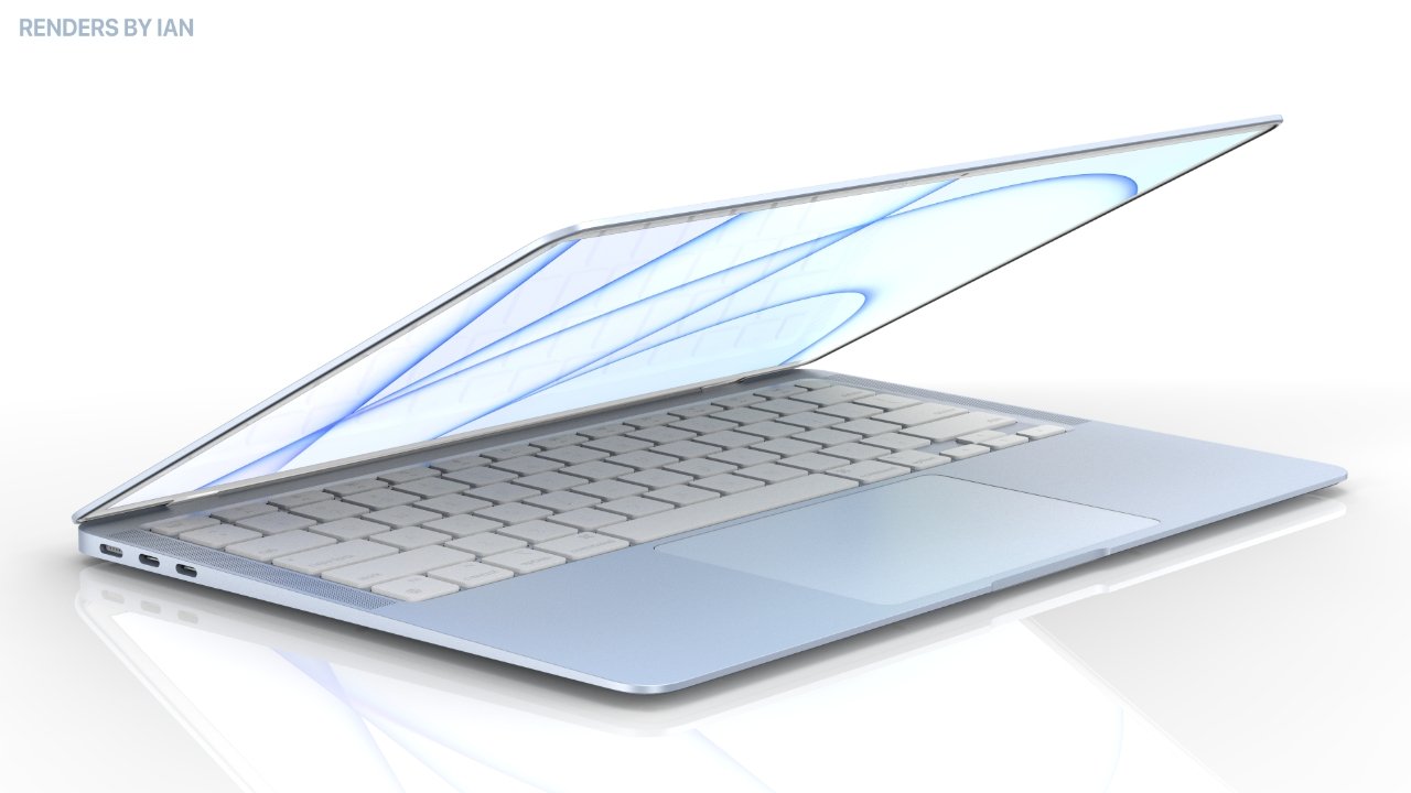 A blue MacBook Air concept Image Source: Renders by Ian