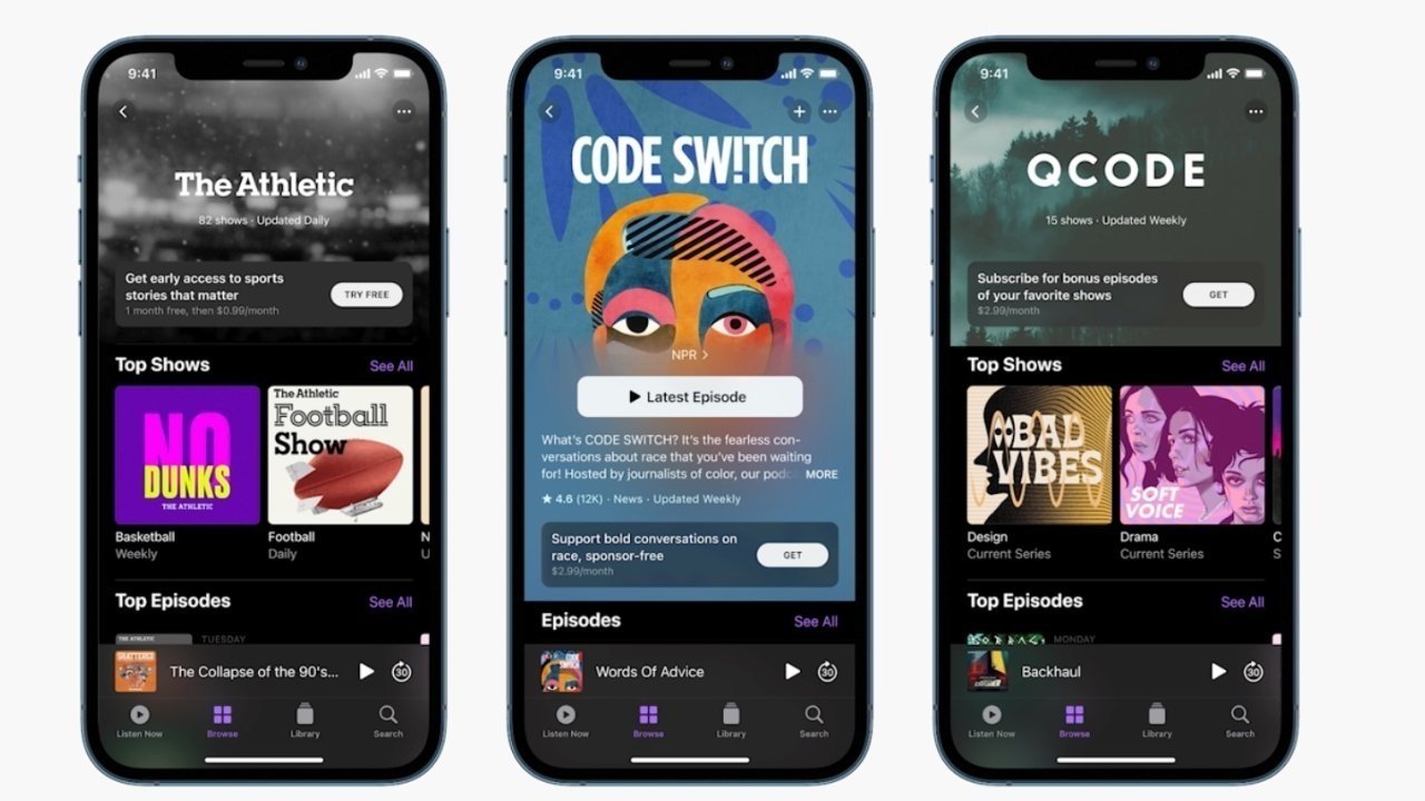 Apple also announced podcast subscriptions