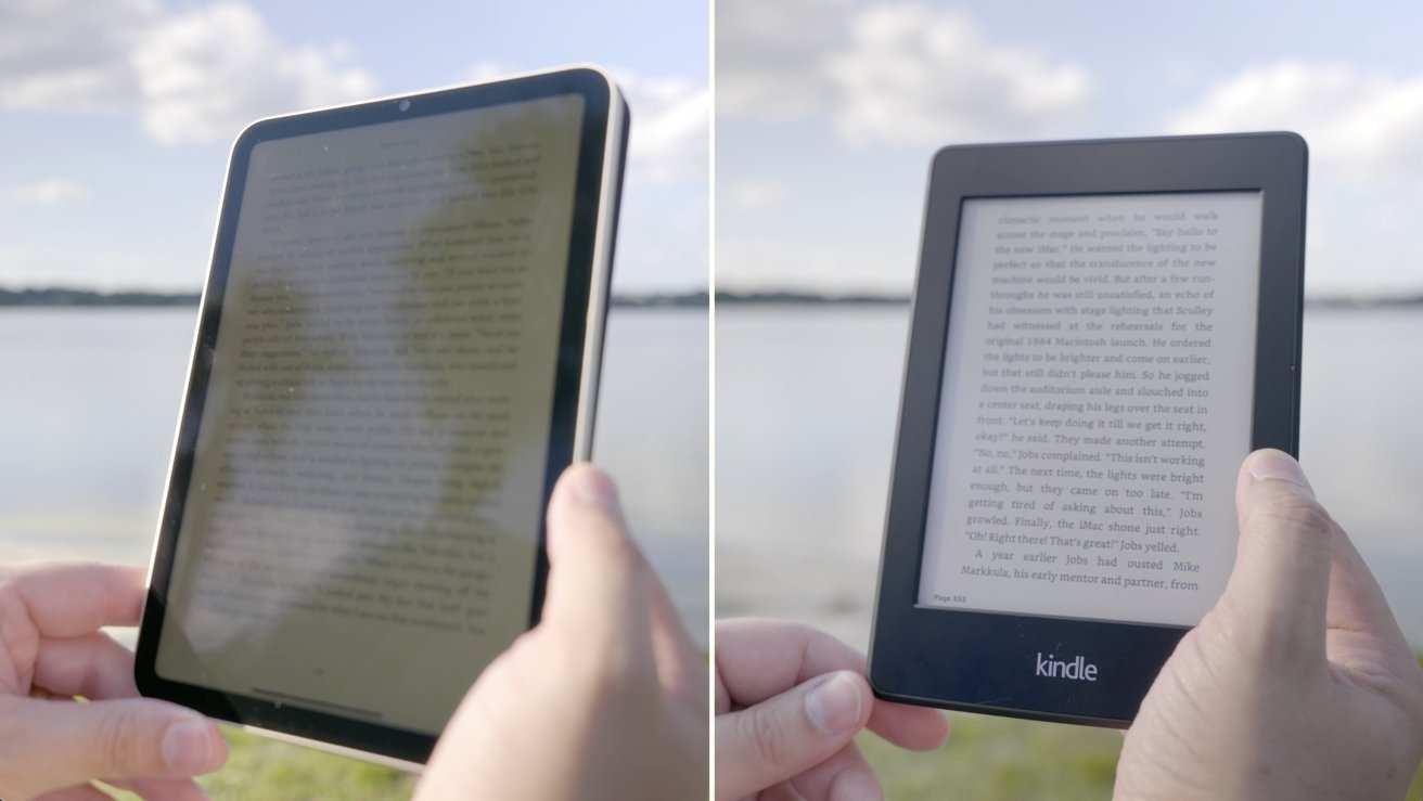 The Kindle Paperwhite has a superior outdoor reading experience
