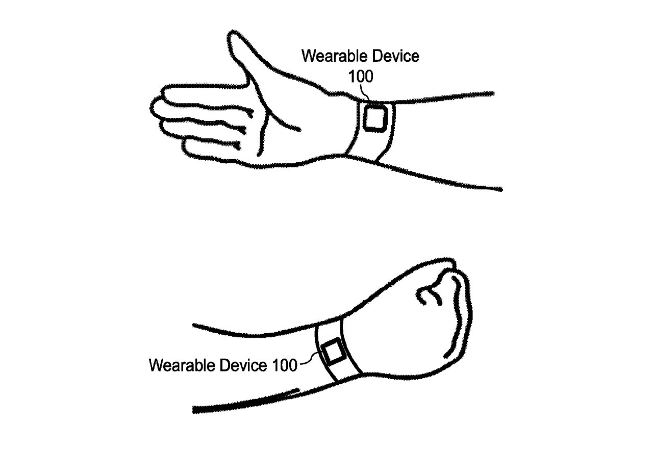 Detail from the patent illustrating how different hand positions are recognizable by the optical sensor