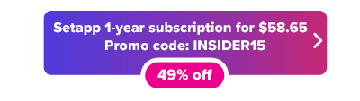 Setapp discount button in purple gradient