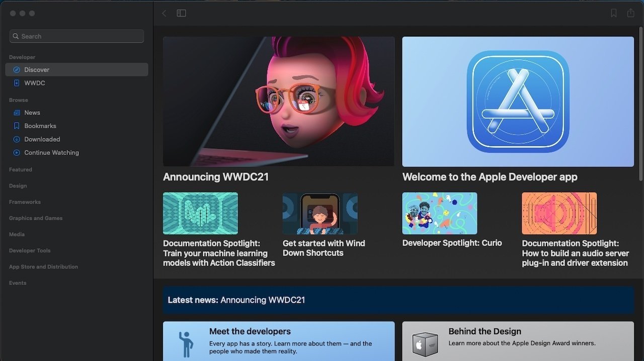 Apple Developer app updated with WWDC 21 information new 
