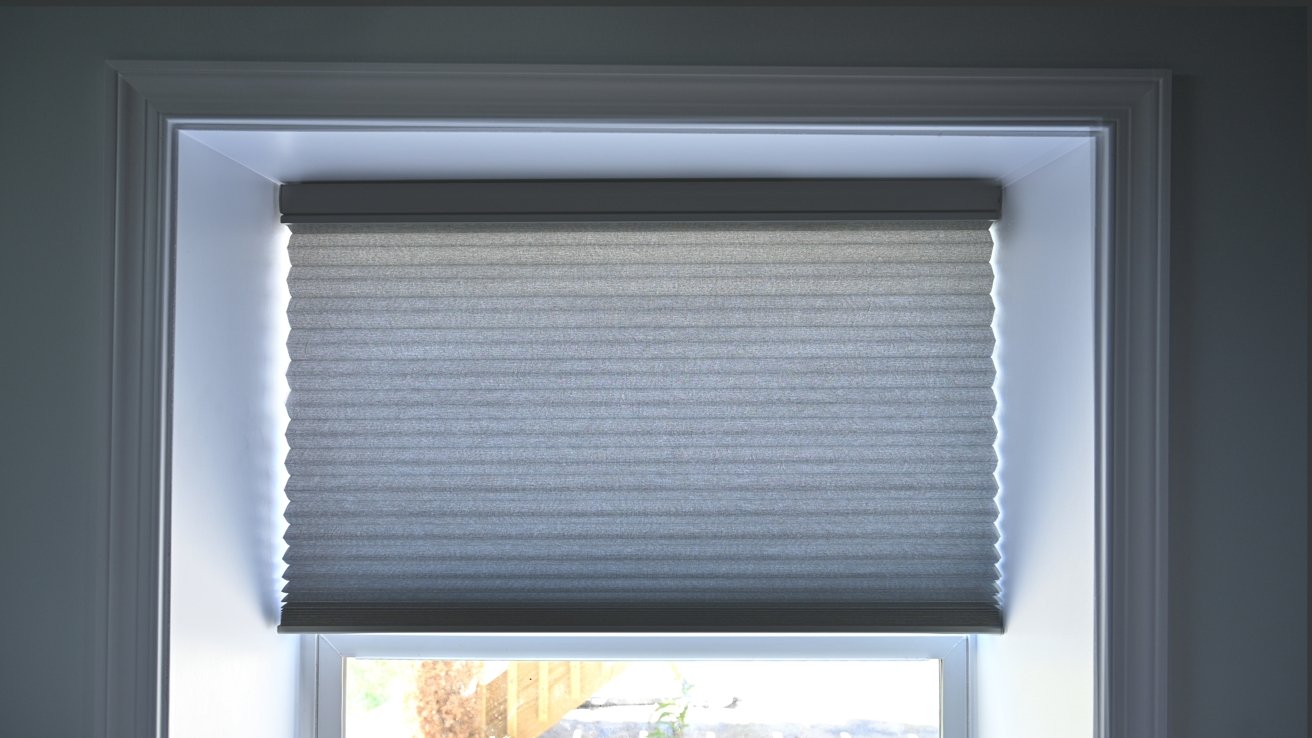 Hunter Douglas PowerView shades half open