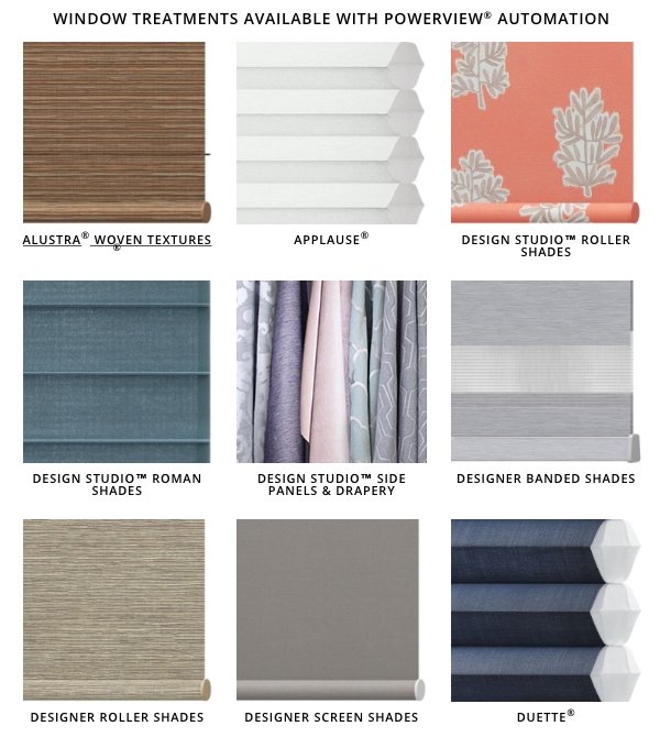 Just some of the PowerView window treatment options