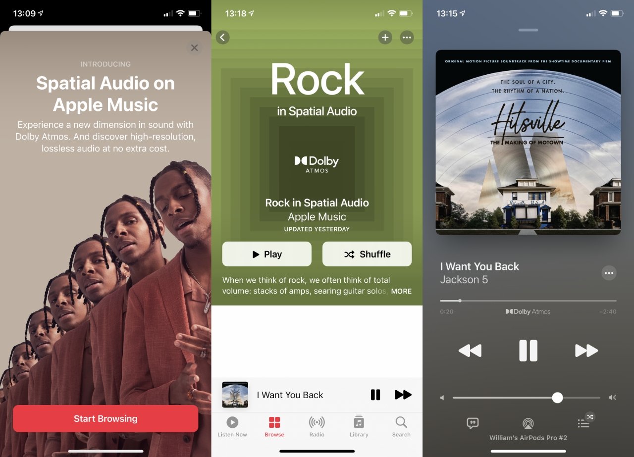 Hasta que toda Apple Music esté en Dolby Atmos, puede ser difícil encontrar pistas.  Apple proporciona listas de reproducción de género recomendadas