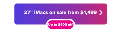 iMac 27 inch for $1,499 button in purple
