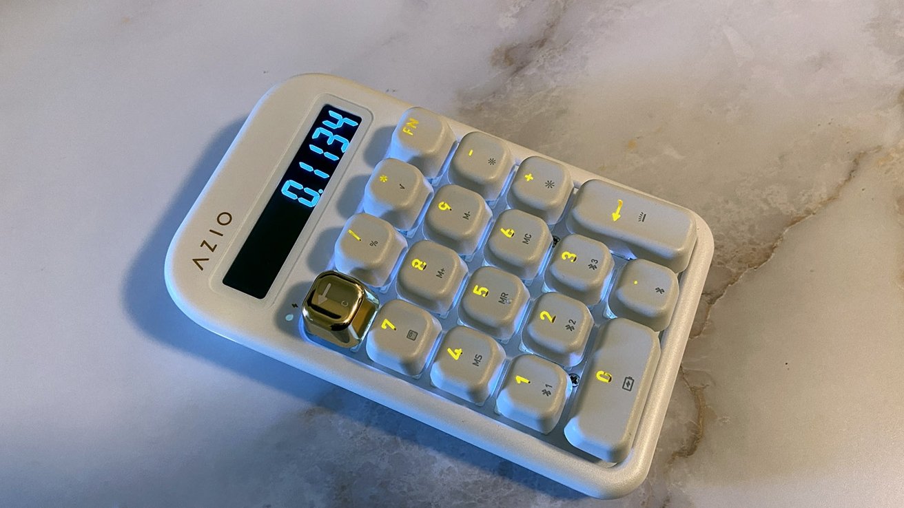 The calculator display is easy to read