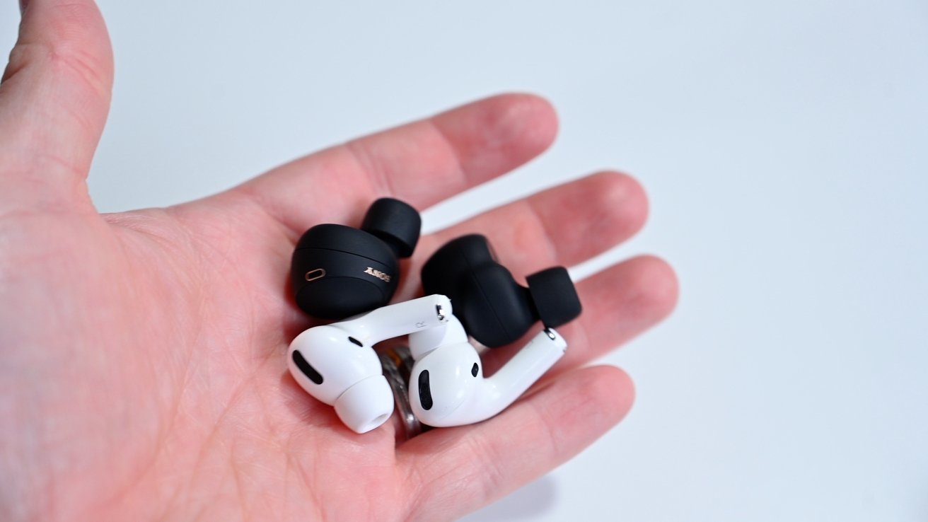 Apple and Sony earbuds