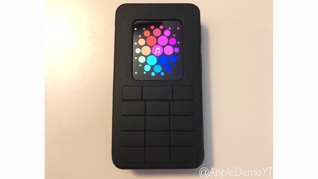 Prototype Apple Watch with case designed to look like a brick