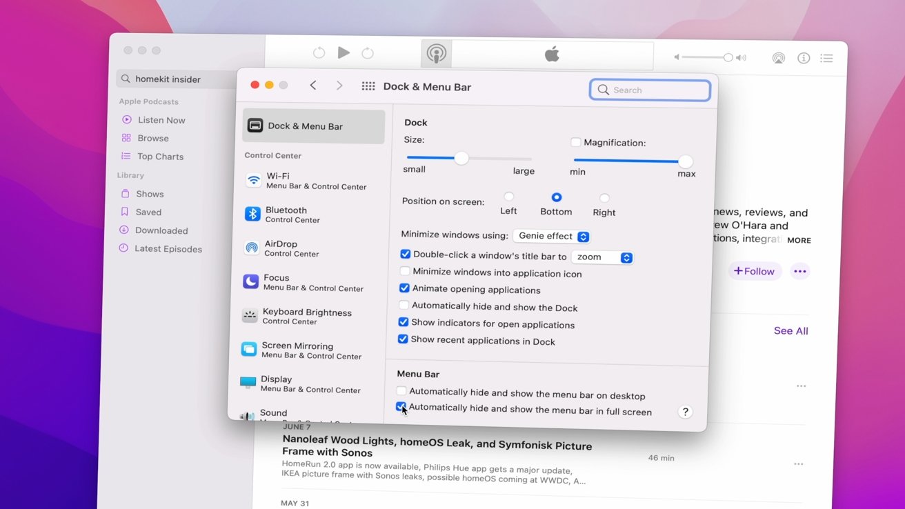 mac always display menu bar