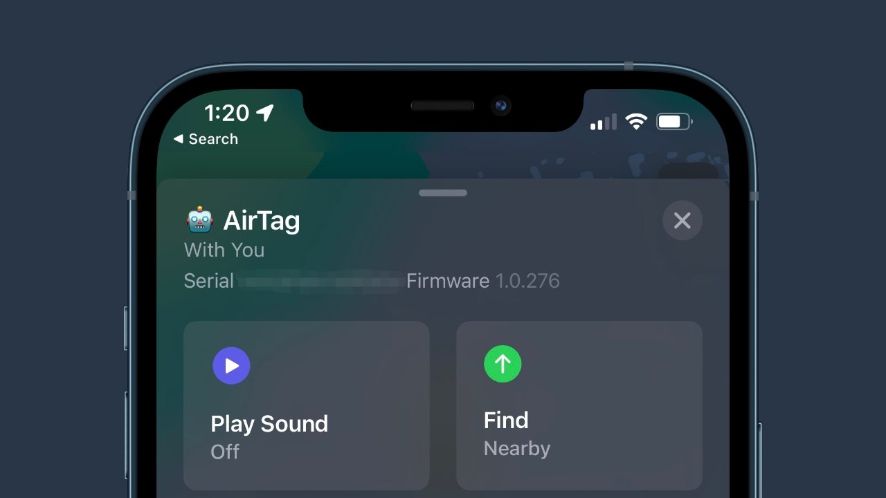 Apple releases AirTag firmware version update