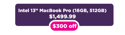 Intel MacBook Pro $300 off button