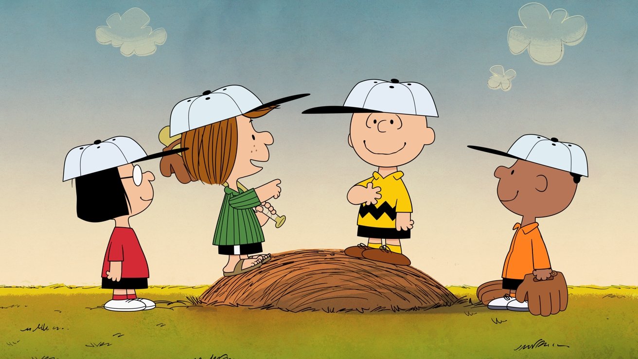 Marcie, Peppermint Patty, Charlie Brown and Franklin in 