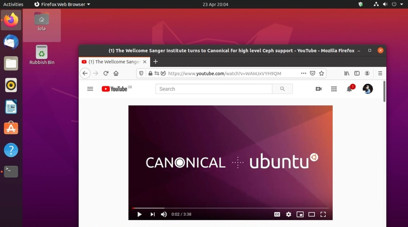 Ubuntu, a Linux distribution.