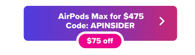AirPods Max for $475 button in purple gradient