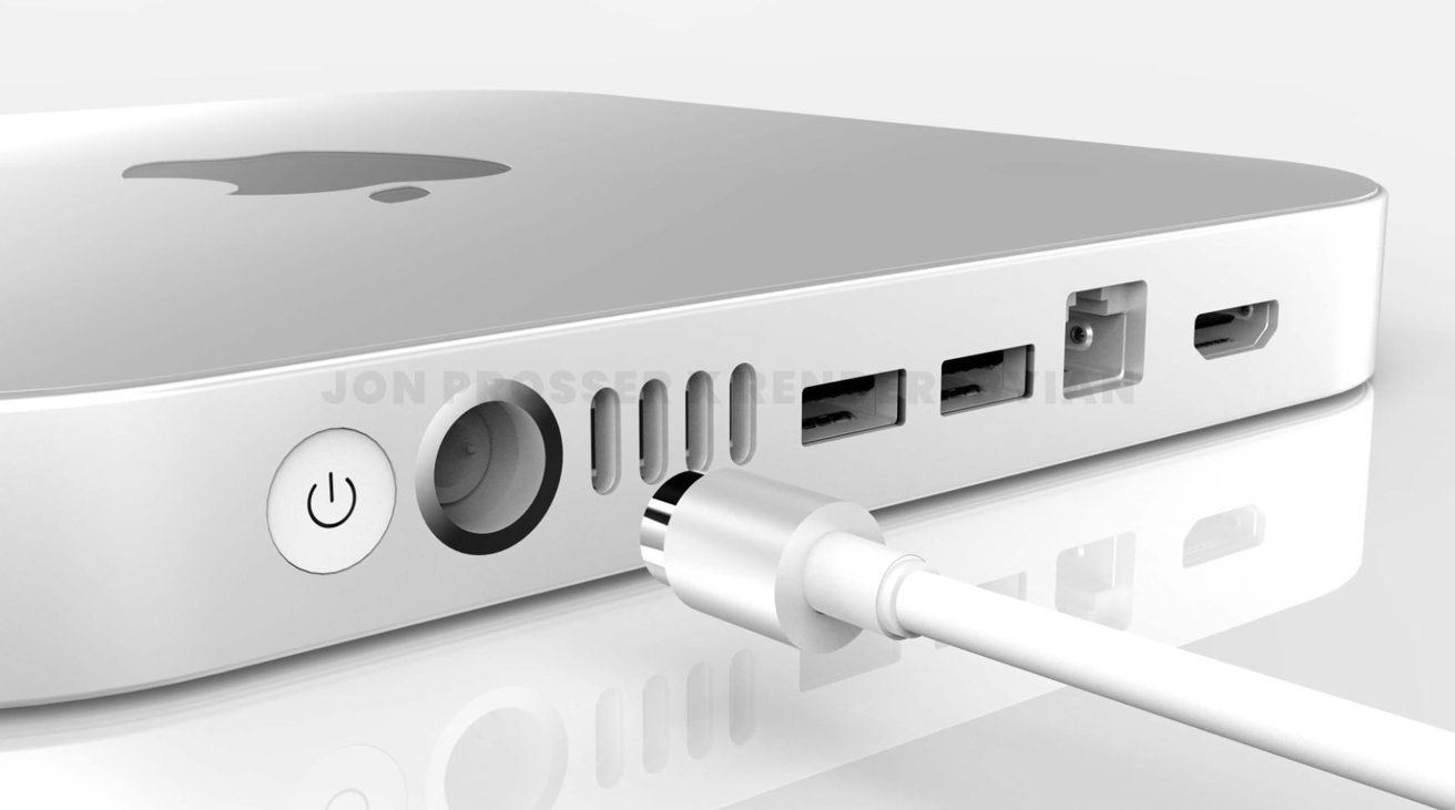 The render of the updated Mac mini. 