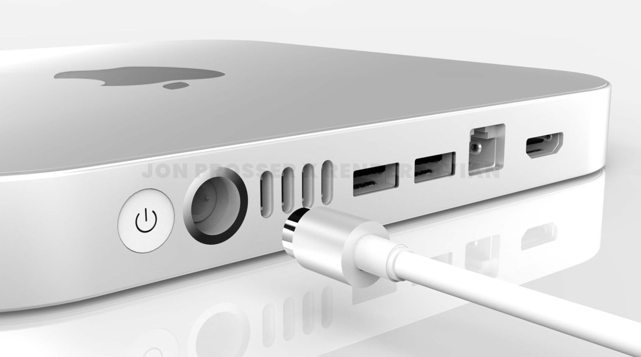 The render of the updated Mac mini.