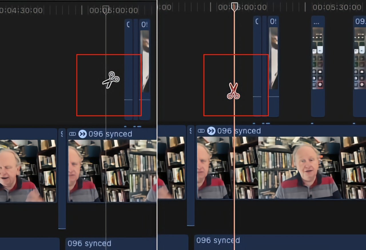 Left: Final Cut Pro 10.5.3. Right: Left: Final Cut Pro 10.5.4