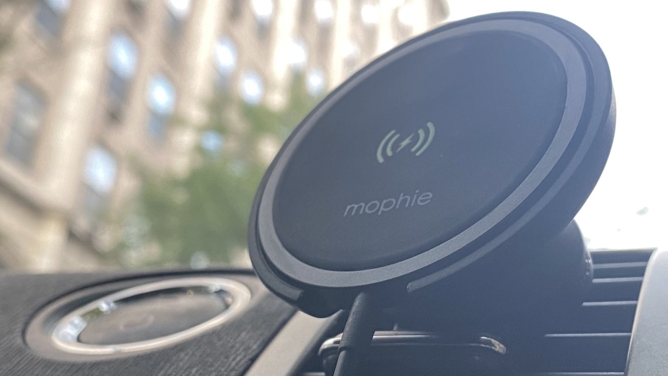 Soporte para auto Mophie Snap+ Wireless Vent Mount con cargador inalámbrico  y MagSafe - MacOnline