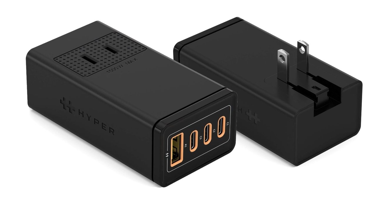 Hyper HyperJuice 100W GaN stackable USB-A and USB-C charger.