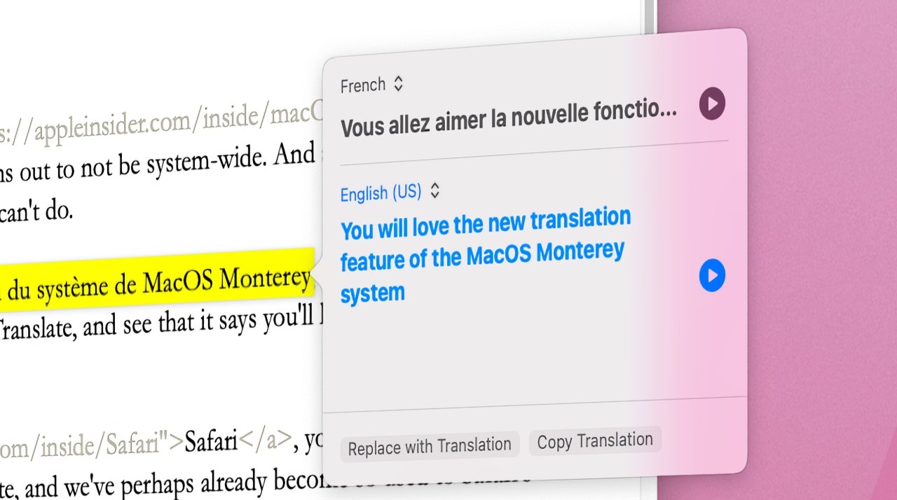 mac os safari translate