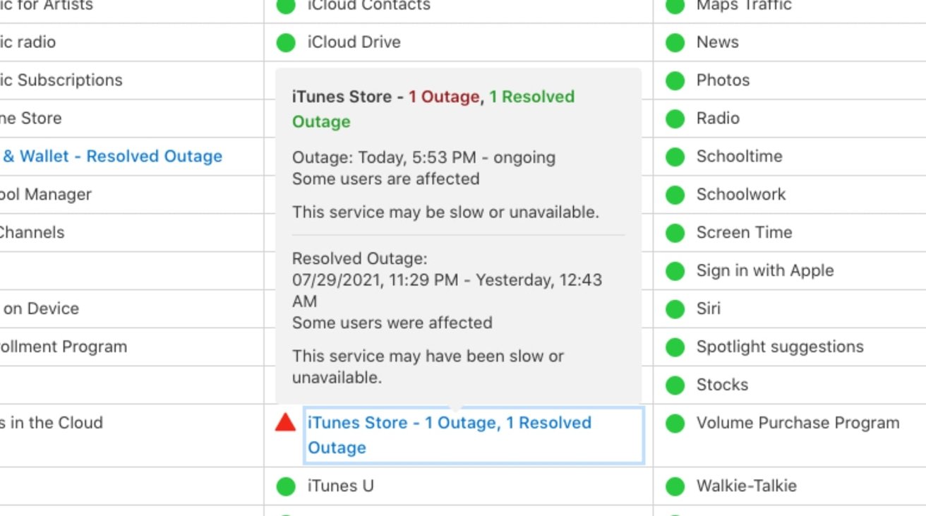 photo of Apple Music, iTunes Store, App Store hit by outages image