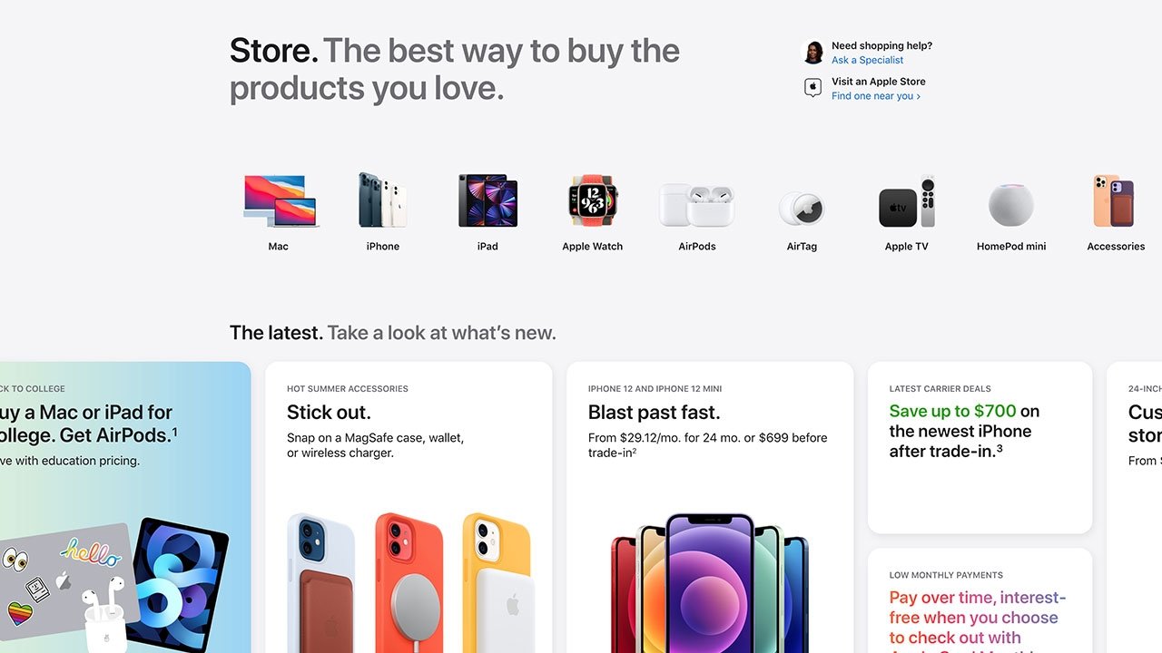 Apple debuts redesigned online store with dedicated 'Store' tab