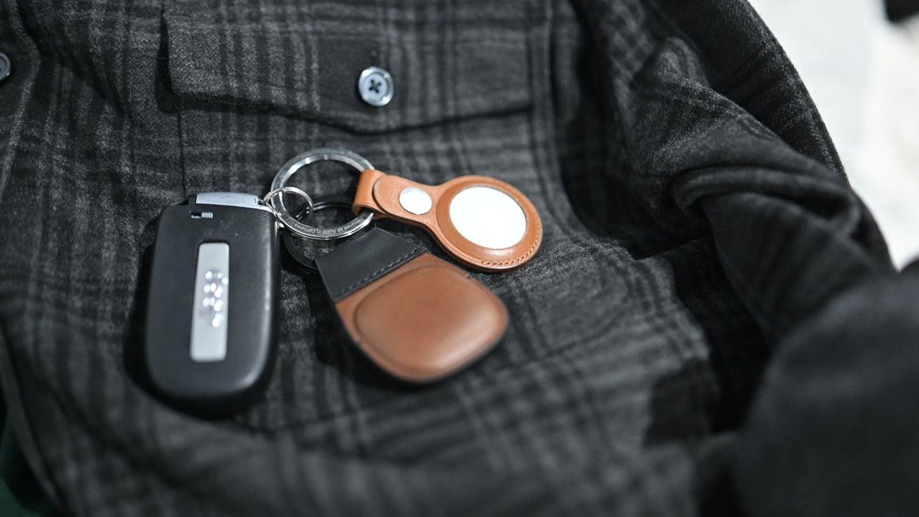 Airtag Key Ring Leather