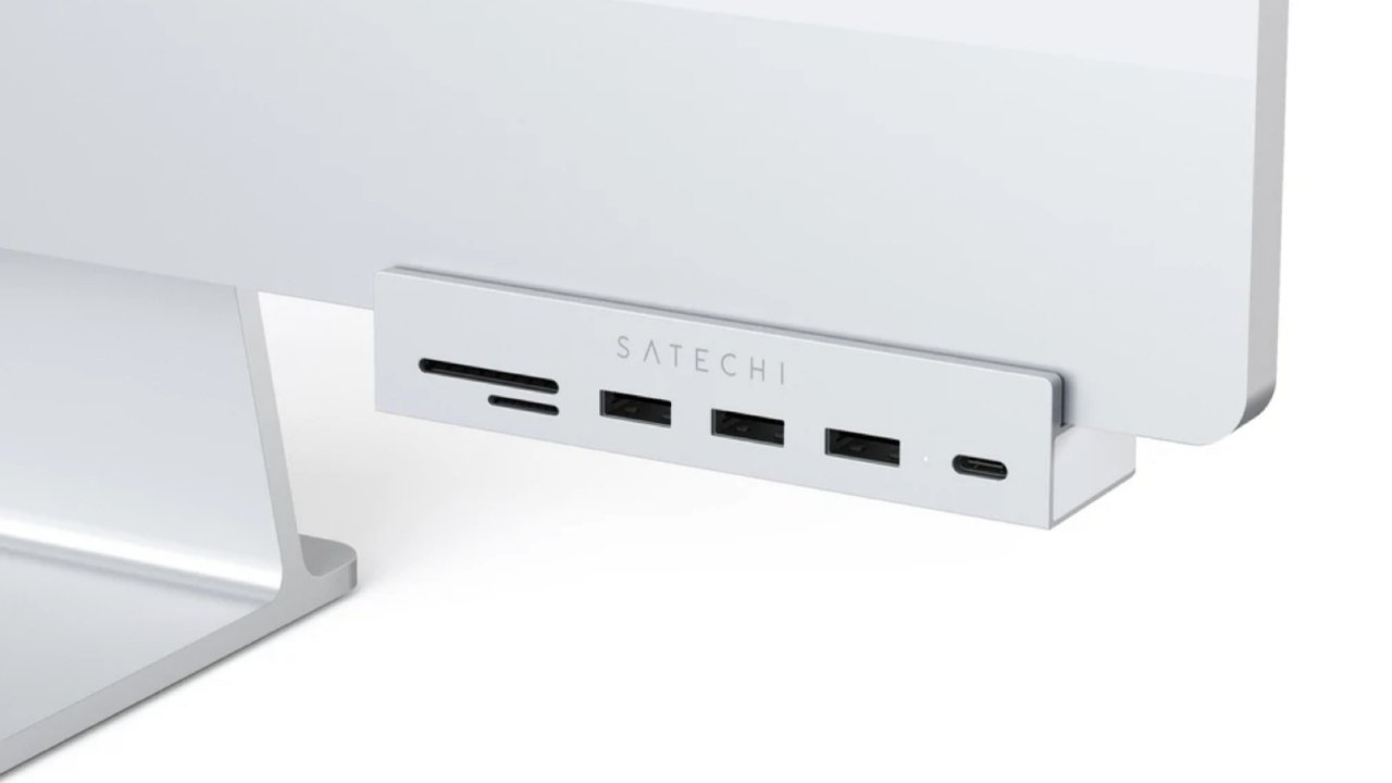 The Satechi USB-C Clamp Hub fastens to the bottom of your iMac