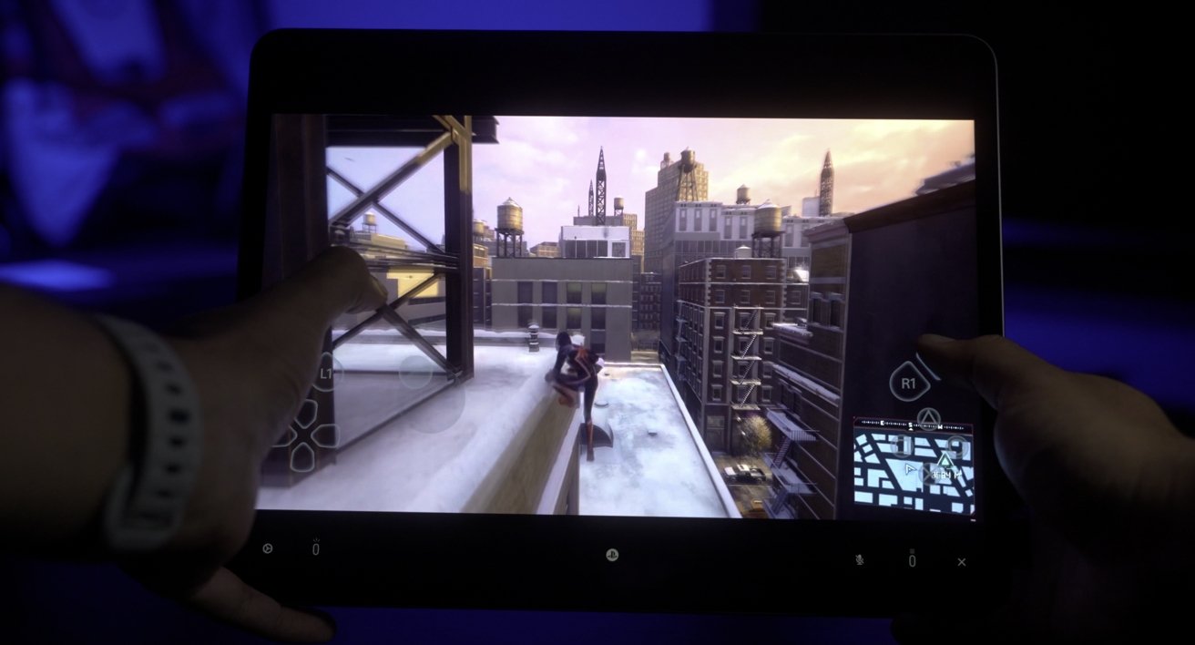 PS Remote Play offers on-screen controls, in case you don't have a controller handy. 