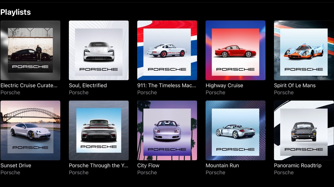 Listen to a curated selection of playlists in your new Porsche Taycan