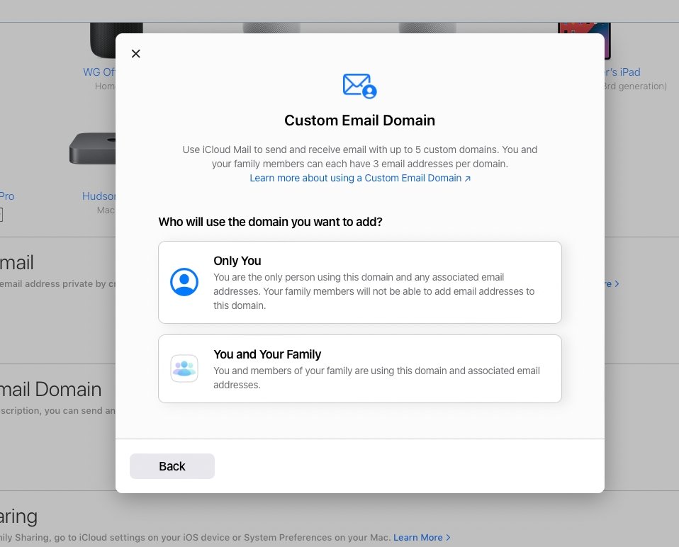 iCloud custom domain for an Apple email address - IONOS