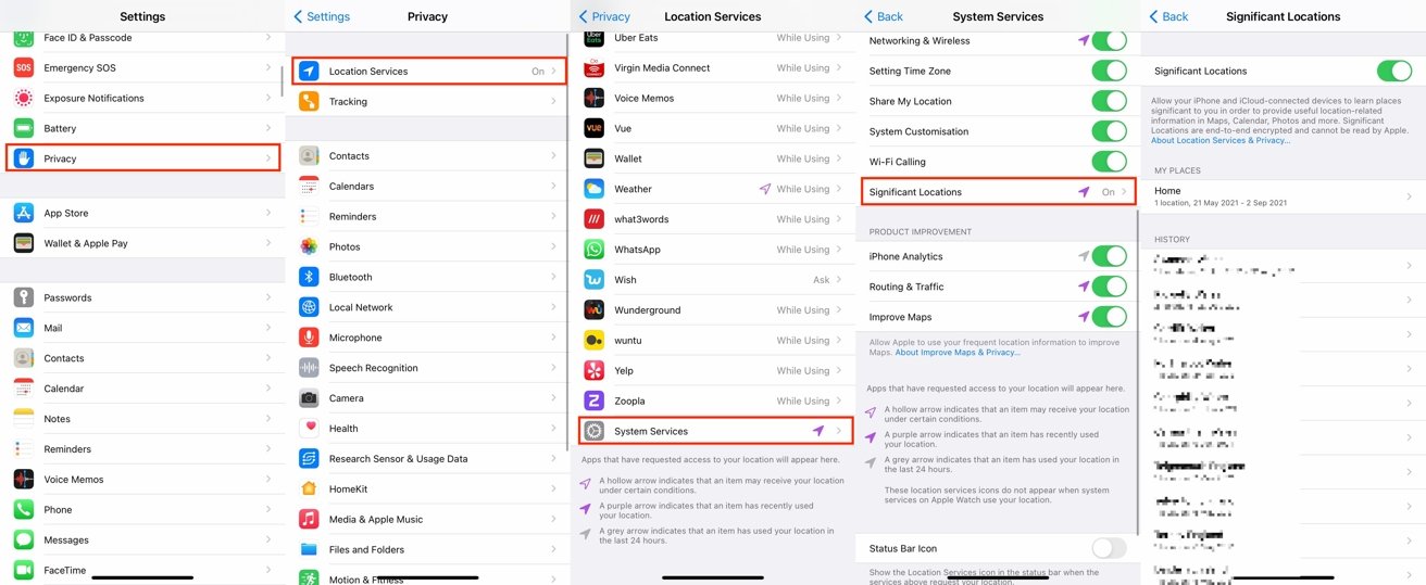 You can find the Significant Locations options within the Privacy settings on your iPhone. 