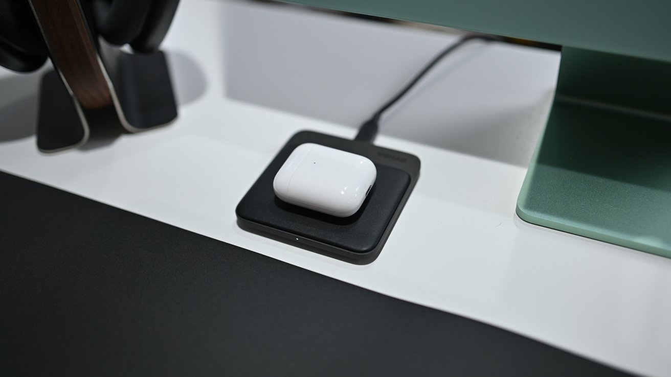 AirPods on the Nomad Base Station Mini