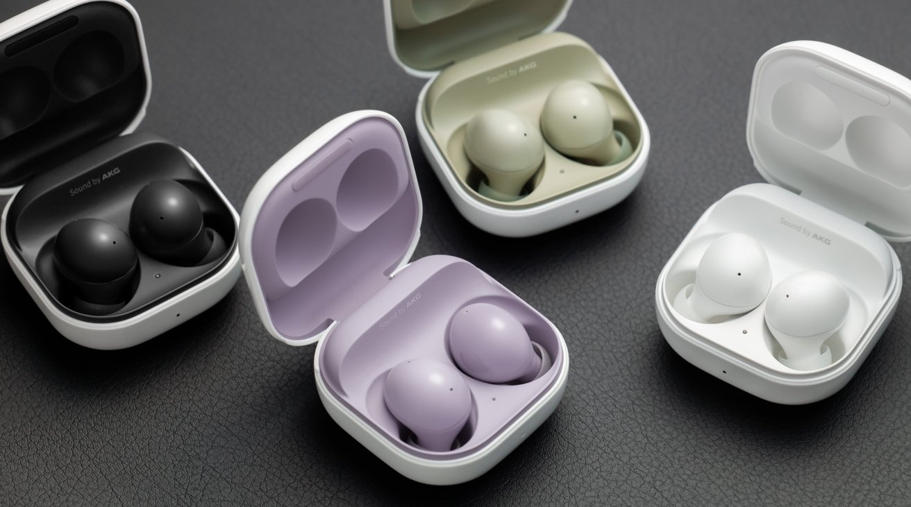 There's a variety of color options available with Samsung's earbuds, unlike the white-only AirPods line. 