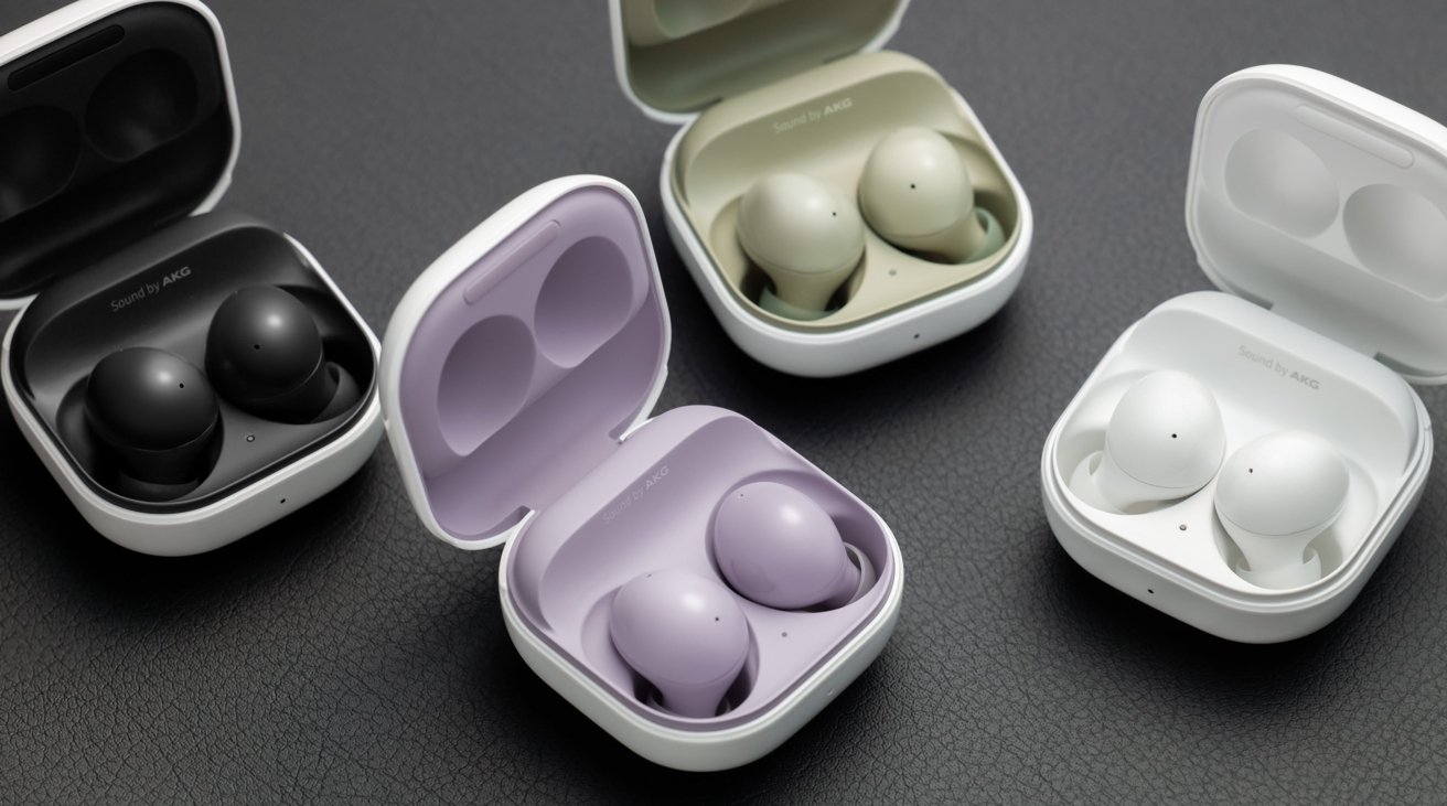 There's a variety of color options available with Samsung's earbuds, unlike the white-only AirPods line.