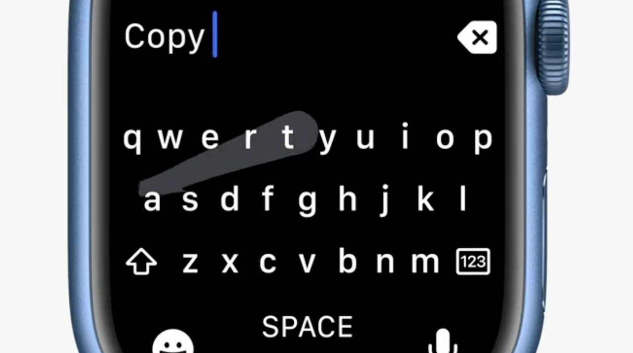 Apple Watch Series 7 optionally lets you slide your finger to select letters