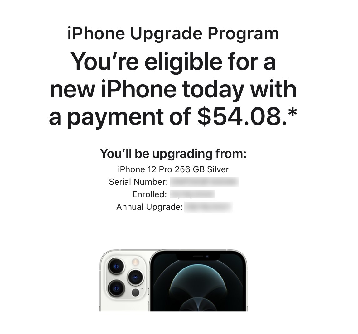 Qualifying iPhone Upgrade Program members can get the new phone by paying their last instalment early