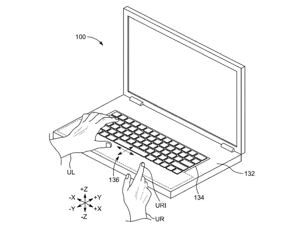 A future trackpad could take up the entire space below the keyboard on a MacBook Pro.