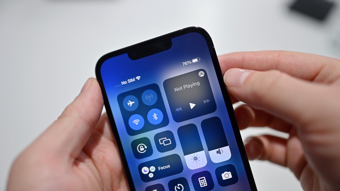 The iPhone 13 battery life displayed in Control Center