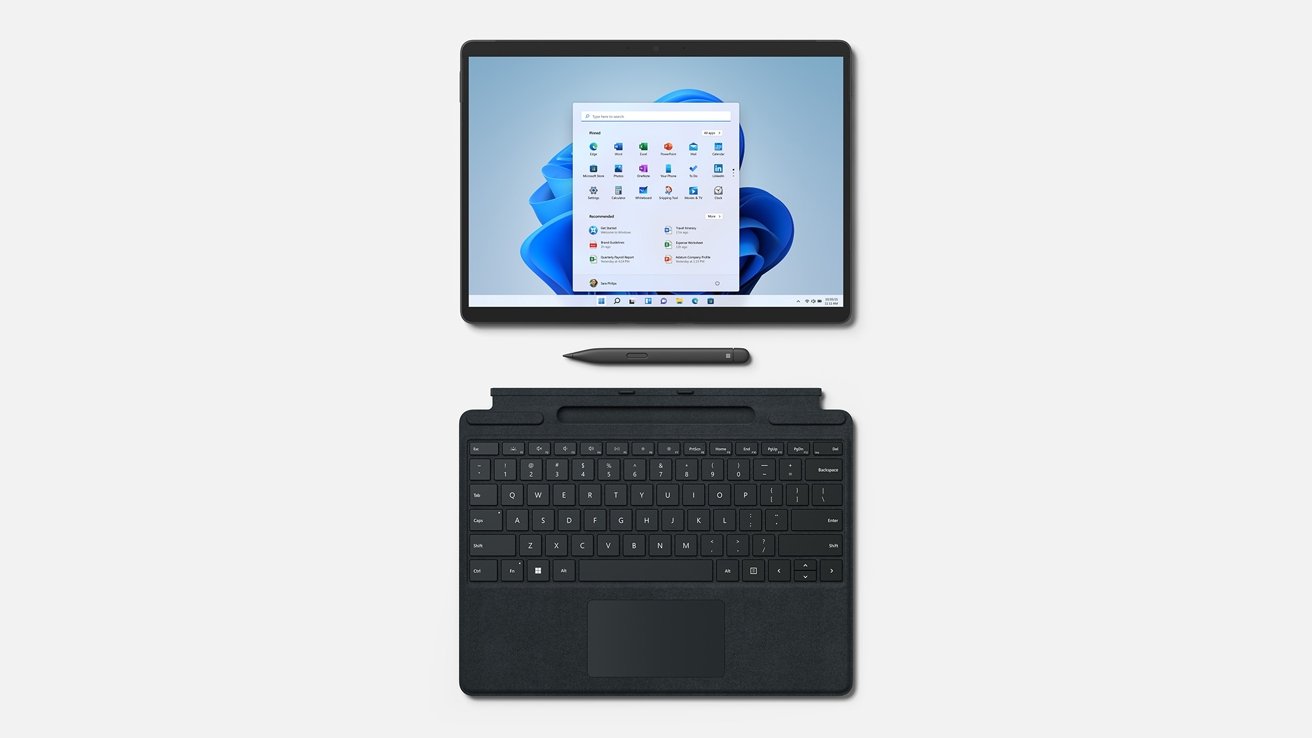 You can get a stylus or a keyboard cover for the Surface Pro 8, though as add-on items.